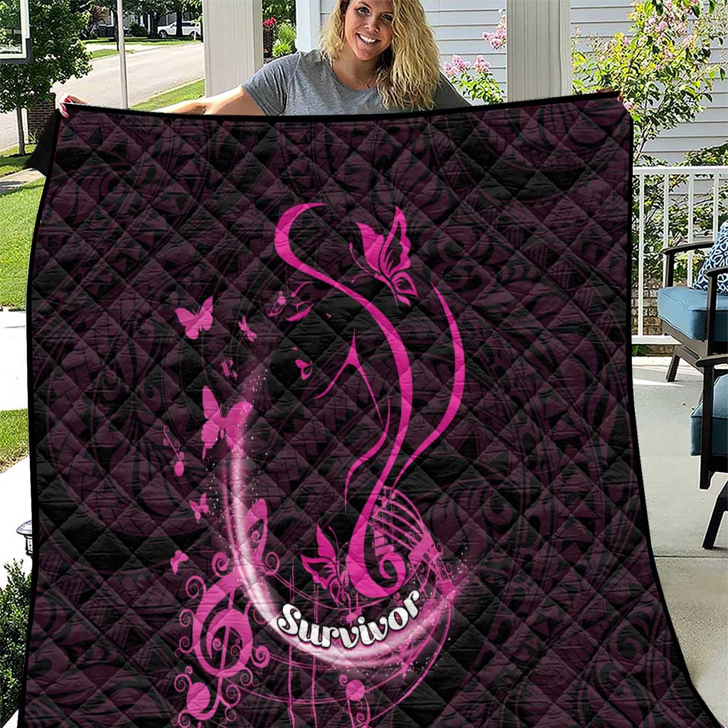 Survivor Melody Pink Quilt Breast Cancer Polynesian Pattern LT01 Pink - Polynesian Pride