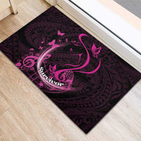Survivor Melody Pink Rubber Doormat Breast Cancer Polynesian Pattern LT01 - Polynesian Pride