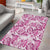 Pink Ribbon Hibiscus Tropical Pattern Area Rug Breast Cancer