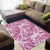 Pink Ribbon Hibiscus Tropical Pattern Area Rug Breast Cancer