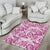 Pink Ribbon Hibiscus Tropical Pattern Area Rug Breast Cancer