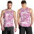 Pink Ribbon Hibiscus Tropical Pattern Men Tank Top Breast Cancer