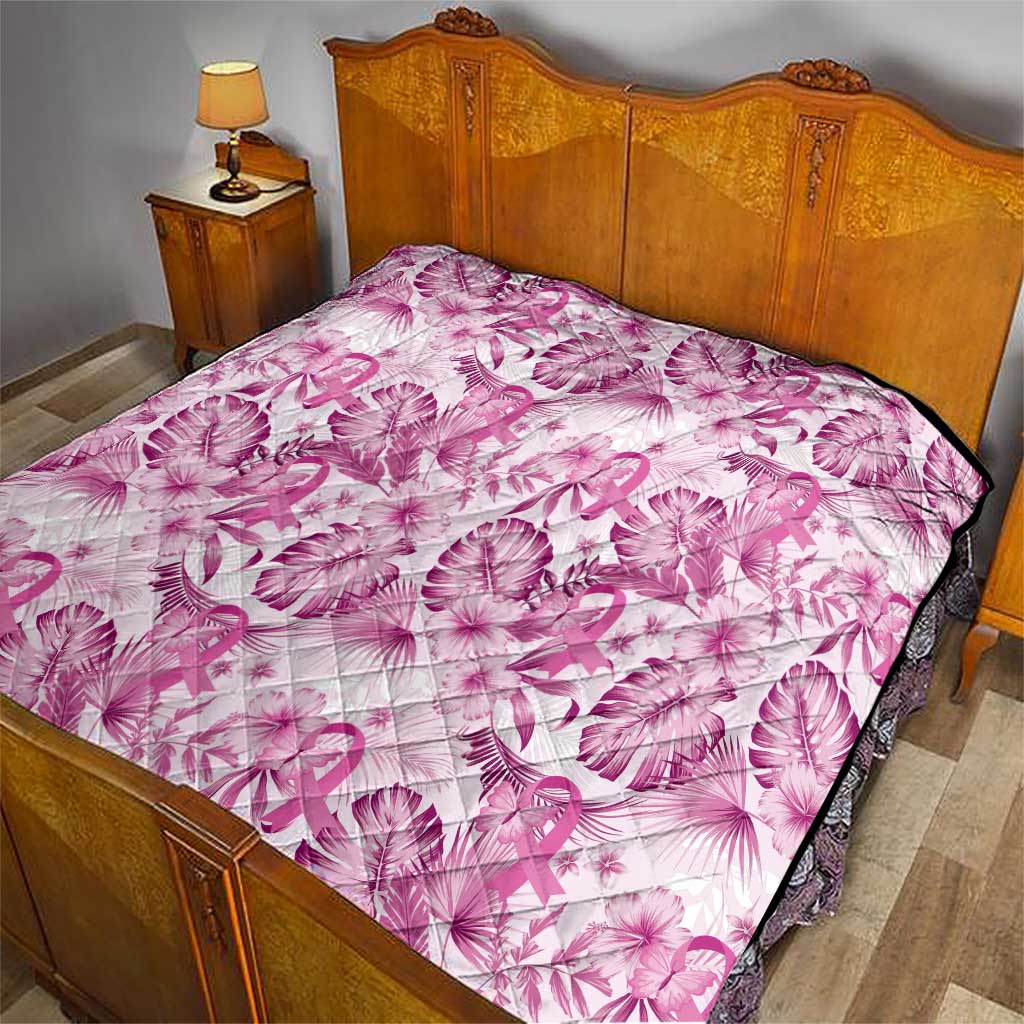 Pink Ribbon Hibiscus Tropical Pattern Quilt Breast Cancer LT01 - Polynesian Pride