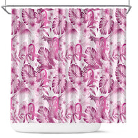 Pink Ribbon Hibiscus Tropical Pattern Shower Curtain Breast Cancer LT01 Pink - Polynesian Pride