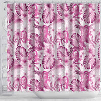 Pink Ribbon Hibiscus Tropical Pattern Shower Curtain Breast Cancer LT01 - Polynesian Pride