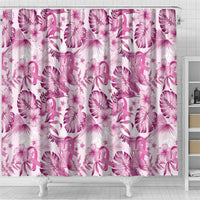 Pink Ribbon Hibiscus Tropical Pattern Shower Curtain Breast Cancer LT01 - Polynesian Pride