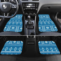 Fiji Masi All Blue Car Mats Tapa Pattern LT01 Set 4pcs Blue - Polynesian Pride