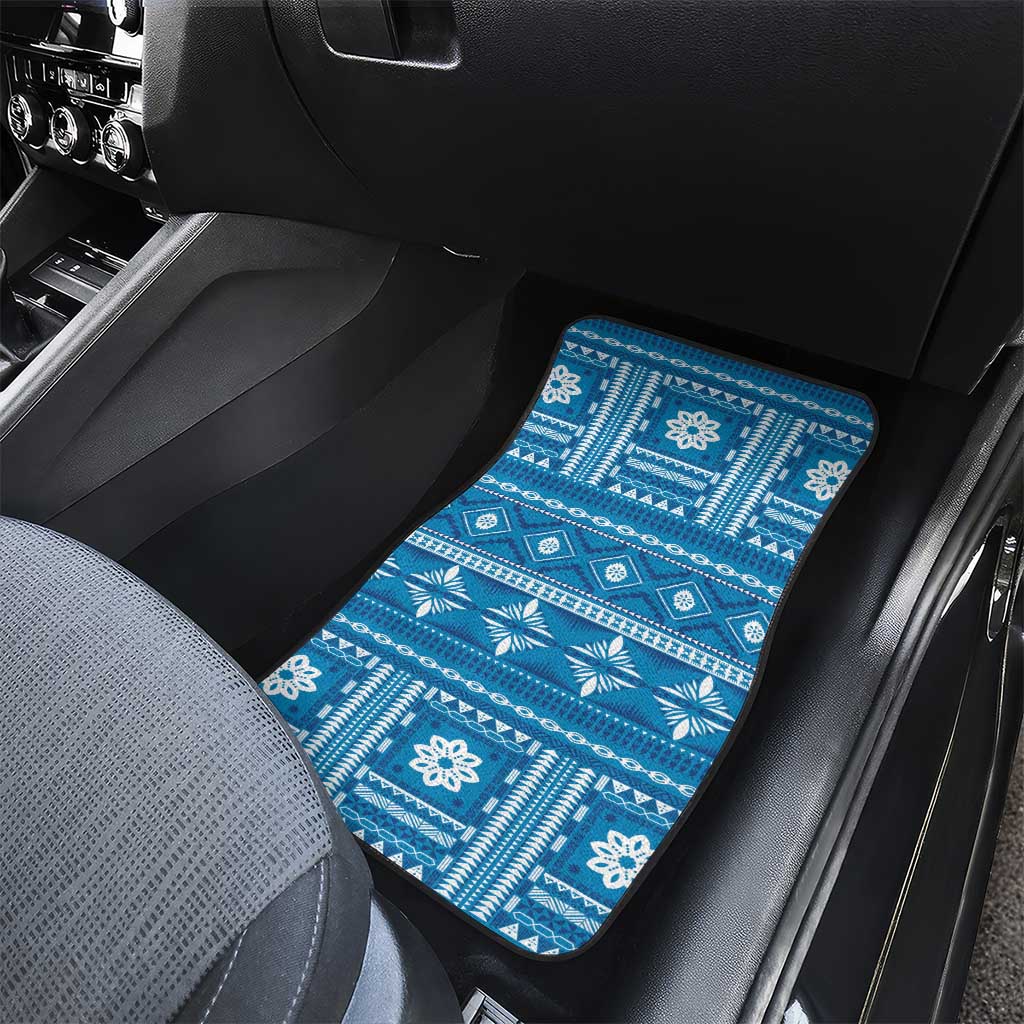 Fiji Masi All Blue Car Mats Tapa Pattern LT01 - Polynesian Pride