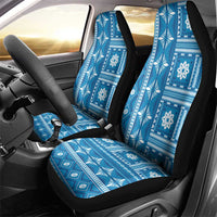 Fiji Masi All Blue Car Seat Cover Tapa Pattern - Polynesian Pride