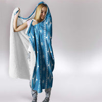 Fiji Masi All Blue Hooded Blanket Tapa Pattern - Polynesian Pride