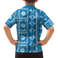 Fiji Masi All Blue Kid Hawaiian Shirt Tapa Pattern - Polynesian Pride