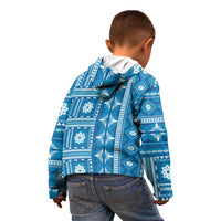 Fiji Masi All Blue Kid Hoodie Tapa Pattern - Polynesian Pride