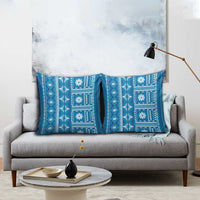 Fiji Masi All Blue Pillow Cover Tapa Pattern LT01 - Polynesian Pride