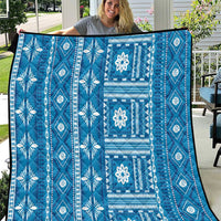 Fiji Masi All Blue Quilt Tapa Pattern - Polynesian Pride