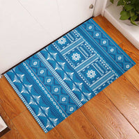 Fiji Masi All Blue Rubber Doormat Tapa Pattern - Polynesian Pride