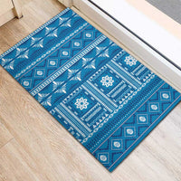 Fiji Masi All Blue Rubber Doormat Tapa Pattern - Polynesian Pride