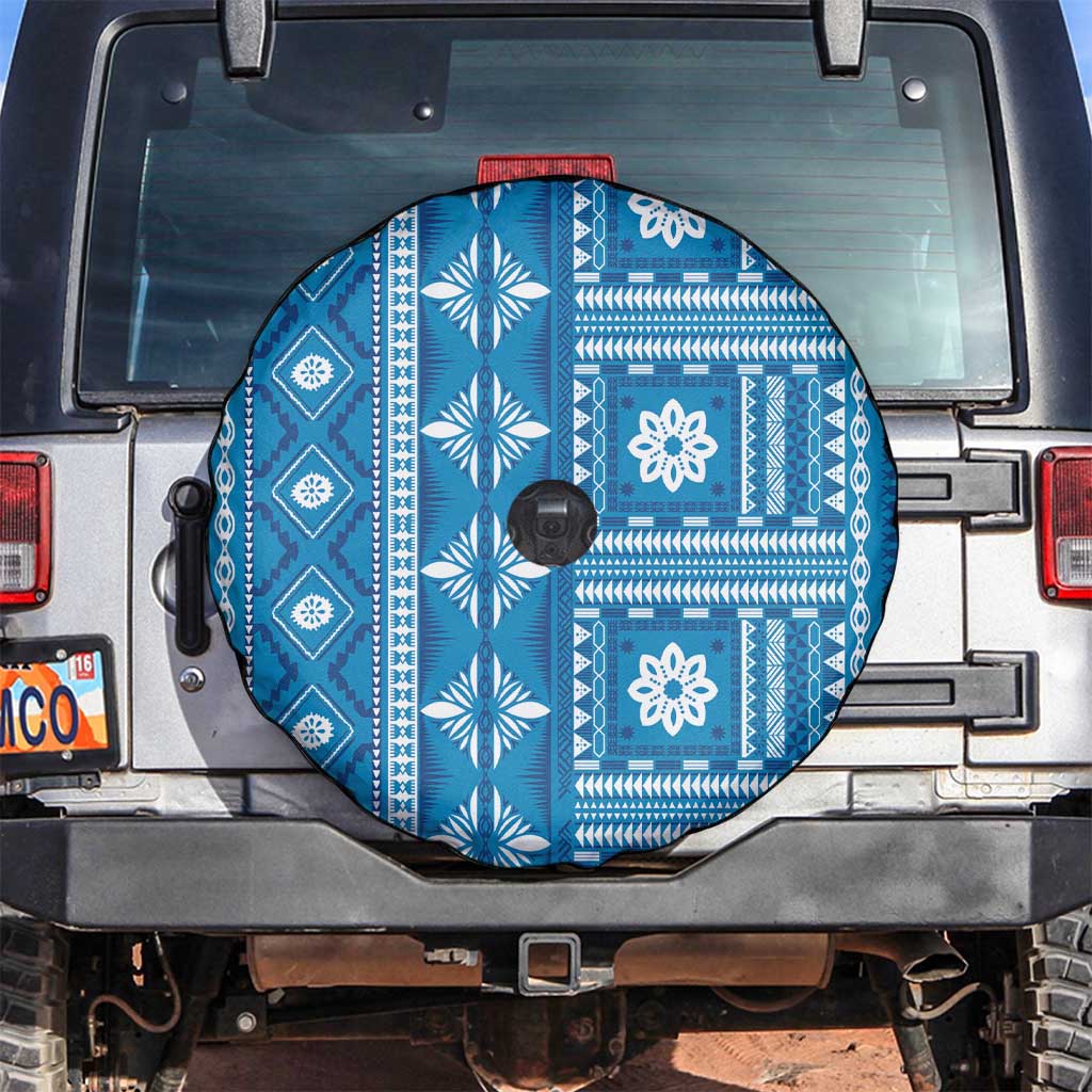 Fiji Masi All Blue Spare Tire Cover Tapa Pattern - Polynesian Pride