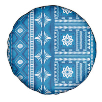 Fiji Masi All Blue Spare Tire Cover Tapa Pattern LT01 - Polynesian Pride