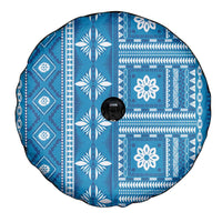 Fiji Masi All Blue Spare Tire Cover Tapa Pattern LT01 - Polynesian Pride