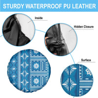 Fiji Masi All Blue Spare Tire Cover Tapa Pattern LT01 - Polynesian Pride
