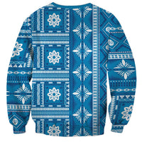 Fiji Masi All Blue Sweatshirt Tapa Pattern - Polynesian Pride
