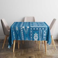 Fiji Masi All Blue Tablecloth Tapa Pattern LT01 - Polynesian Pride
