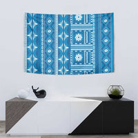 Fiji Masi All Blue Tapestry Tapa Pattern LT01 - Polynesian Pride