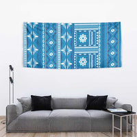 Fiji Masi All Blue Tapestry Tapa Pattern LT01 - Polynesian Pride