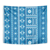 Fiji Masi All Blue Tapestry Tapa Pattern LT01 - Polynesian Pride