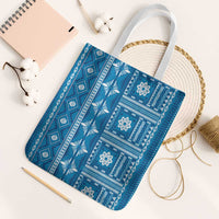 Fiji Masi All Blue Tote Bag Tapa Pattern - Polynesian Pride