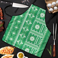 Fiji Masi All Green Apron Tapa Pattern - Polynesian Pride
