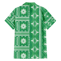 Fiji Masi All Green Family Matching Puletasi and Hawaiian Shirt Tapa Pattern - Polynesian Pride