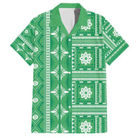 Fiji Masi All Green Hawaiian Shirt Tapa Pattern - Polynesian Pride