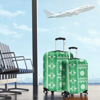 Fiji Masi All Green Luggage Cover Tapa Pattern LT01 - Polynesian Pride