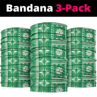 Fiji Masi All Green Neck Gaiter Tapa Pattern LT01 package One Size: 25*50cm Green - Polynesian Pride