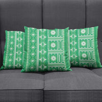 Fiji Masi All Green Pillow Cover Tapa Pattern LT01 - Polynesian Pride
