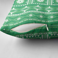 Fiji Masi All Green Pillow Cover Tapa Pattern LT01 - Polynesian Pride