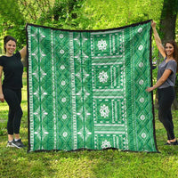 Fiji Masi All Green Quilt Tapa Pattern - Polynesian Pride