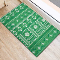 Fiji Masi All Green Rubber Doormat Tapa Pattern - Polynesian Pride