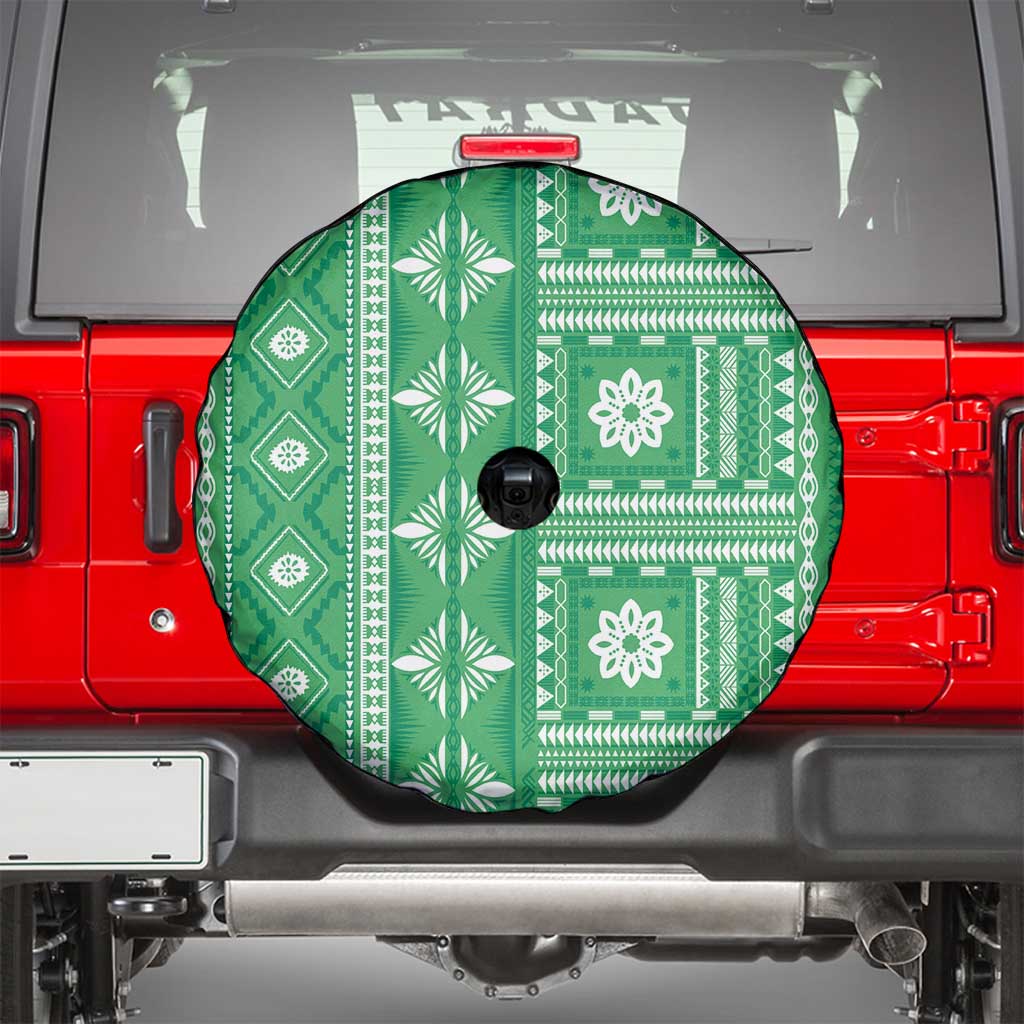 Fiji Masi All Green Spare Tire Cover Tapa Pattern - Polynesian Pride