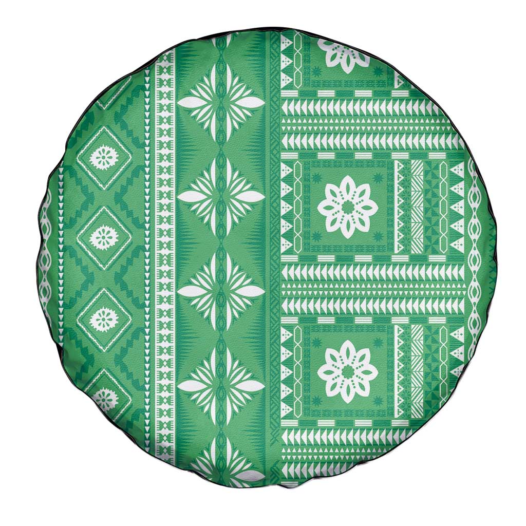 Fiji Masi All Green Spare Tire Cover Tapa Pattern - Polynesian Pride