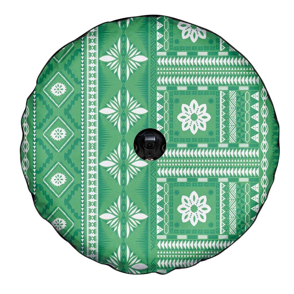 Fiji Masi All Green Spare Tire Cover Tapa Pattern - Polynesian Pride