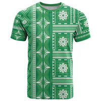 Fiji Masi All Green T Shirt Tapa Pattern - Polynesian Pride