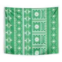 Fiji Masi All Green Tapestry Tapa Pattern LT01 - Polynesian Pride