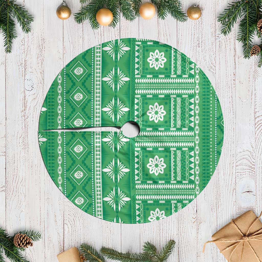 Fiji Masi All Green Tree Skirt Tapa Pattern - Polynesian Pride