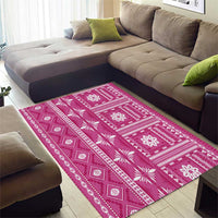 Fiji Masi All Pink Area Rug Tapa Pattern LT01 - Polynesian Pride