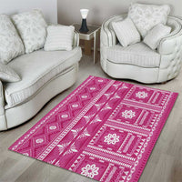 Fiji Masi All Pink Area Rug Tapa Pattern LT01 - Polynesian Pride