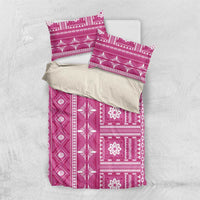 Fiji Masi All Pink Bedding Set Tapa Pattern - Polynesian Pride