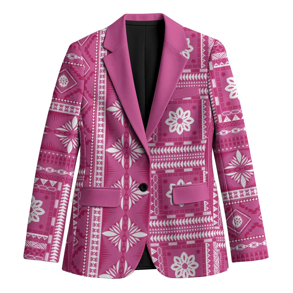 Fiji Masi All Pink Blazer Tapa Pattern LT01 Unisex Pink - Polynesian Pride