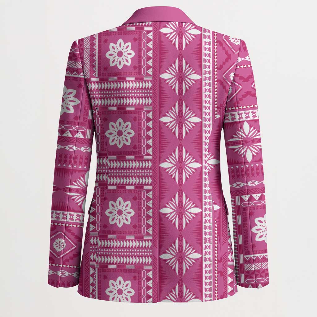 Fiji Masi All Pink Blazer Tapa Pattern LT01 - Polynesian Pride